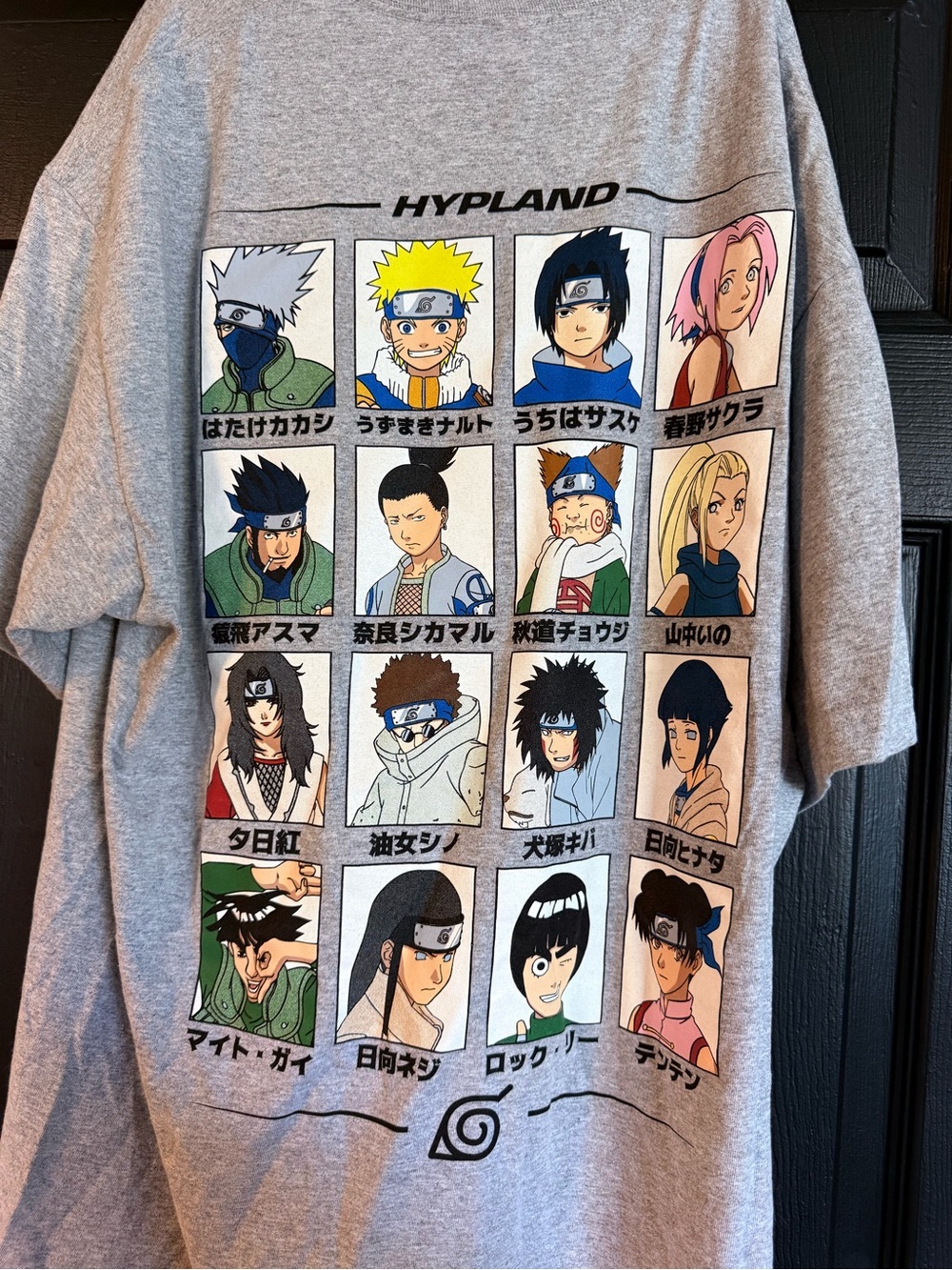 Hypland Naruto Character Grid Tee - Gray